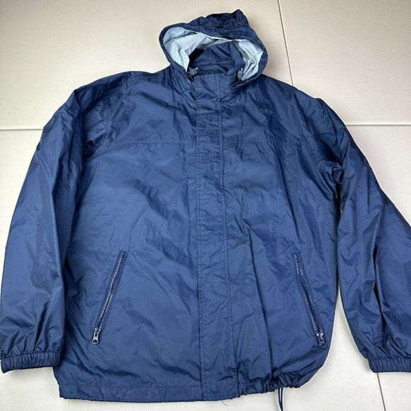 Gap Full Zip Windbreaker Jacket Navy Blue Size XL Rain Jacket‎ - Picture 1 of 11